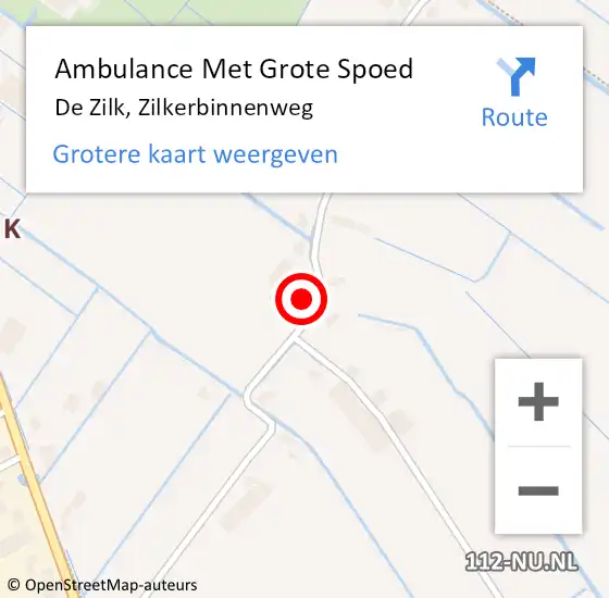 Locatie op kaart van de 112 melding: Ambulance Met Grote Spoed Naar De Zilk, Zilkerbinnenweg op 24 juni 2021 09:48