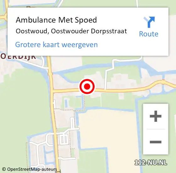 Locatie op kaart van de 112 melding: Ambulance Met Spoed Naar Oostwoud, Oostwouder Dorpsstraat op 24 juni 2021 10:32