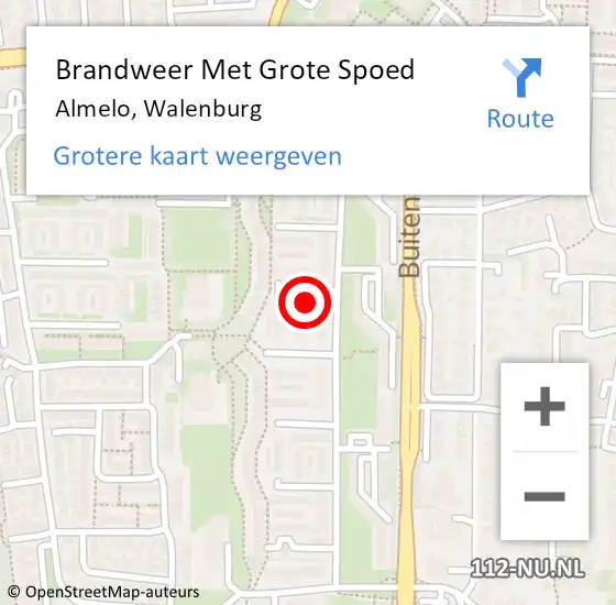 Locatie op kaart van de 112 melding: Brandweer Met Grote Spoed Naar Almelo, Walenburg op 24 juni 2021 10:34