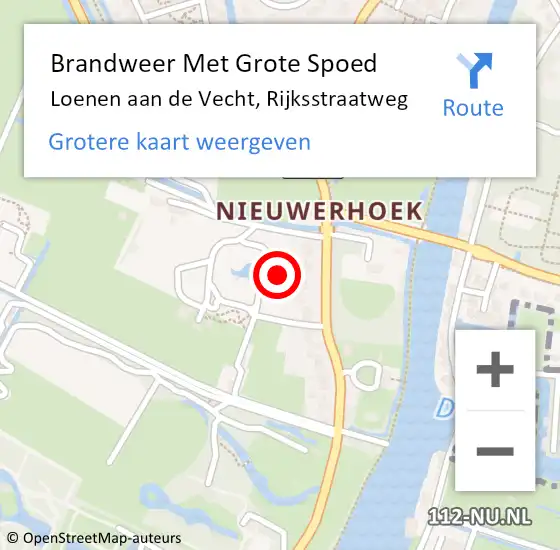 Locatie op kaart van de 112 melding: Brandweer Met Grote Spoed Naar Loenen aan de Vecht, Rijksstraatweg op 24 juni 2021 10:40