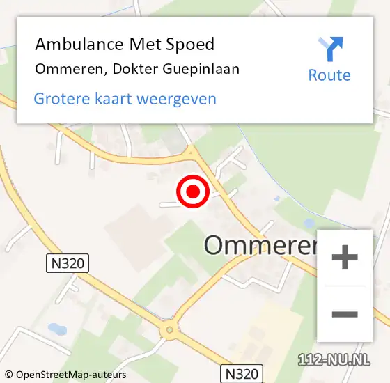 Locatie op kaart van de 112 melding: Ambulance Met Spoed Naar Ommeren, Dokter Guepinlaan op 24 juni 2021 10:52