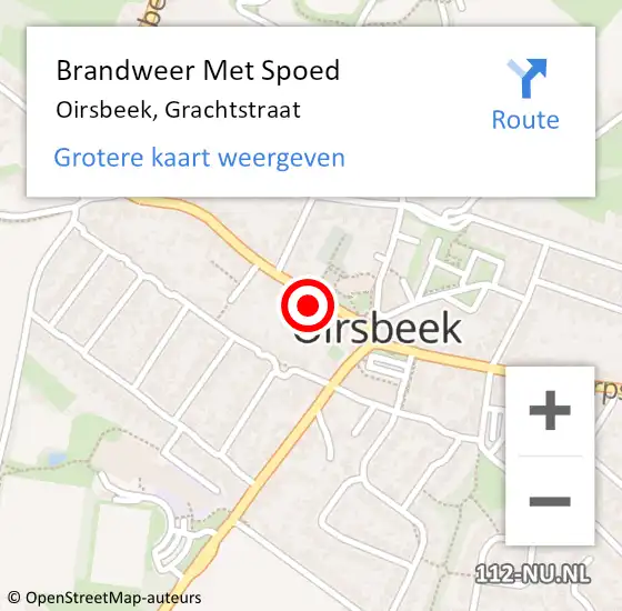 Locatie op kaart van de 112 melding: Brandweer Met Spoed Naar Oirsbeek, Grachtstraat op 24 juni 2021 10:59