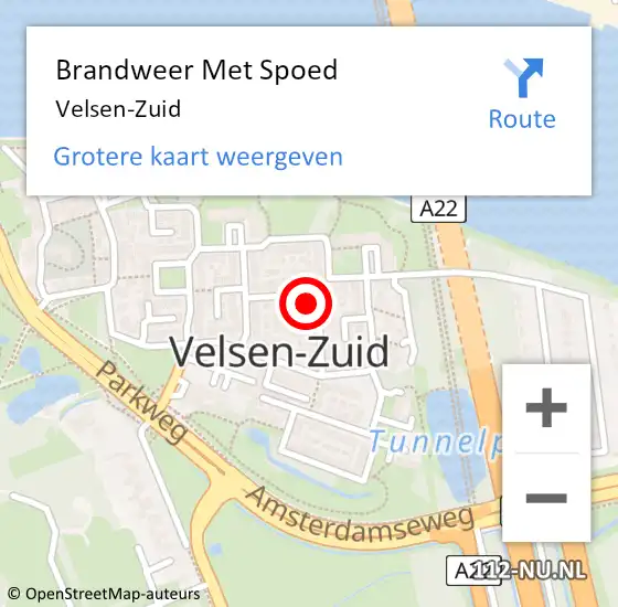 Locatie op kaart van de 112 melding: Brandweer Met Spoed Naar Velsen-Zuid op 24 juni 2021 11:16