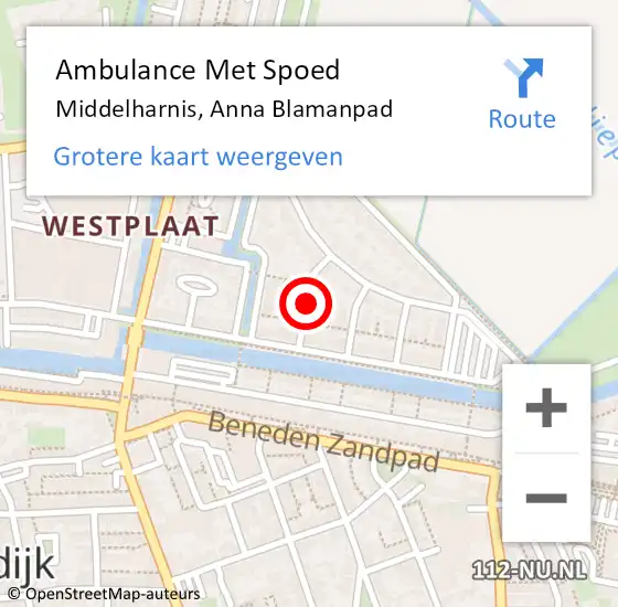 Locatie op kaart van de 112 melding: Ambulance Met Spoed Naar Middelharnis, Anna Blamanpad op 24 juni 2021 11:19