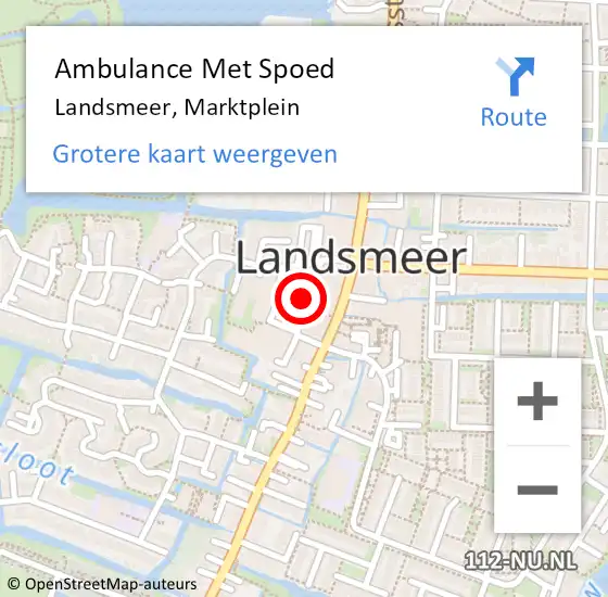 Locatie op kaart van de 112 melding: Ambulance Met Spoed Naar Landsmeer, Marktplein op 24 juni 2021 11:19