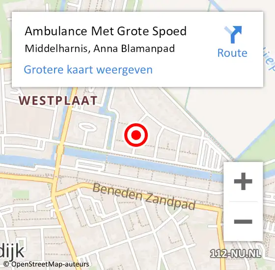 Locatie op kaart van de 112 melding: Ambulance Met Grote Spoed Naar Middelharnis, Anna Blamanpad op 24 juni 2021 11:25