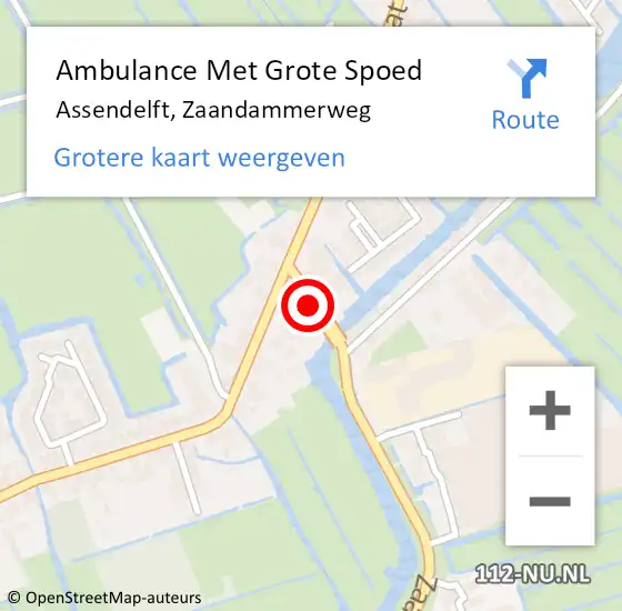 Locatie op kaart van de 112 melding: Ambulance Met Grote Spoed Naar Assendelft, Zaandammerweg op 24 juni 2021 11:28
