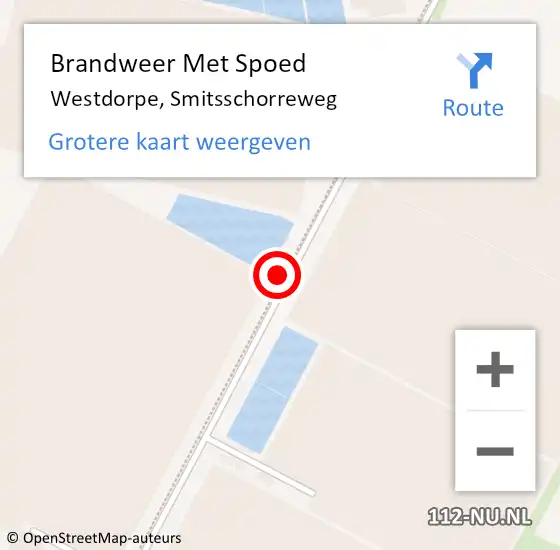 Locatie op kaart van de 112 melding: Brandweer Met Spoed Naar Westdorpe, Smitsschorreweg op 24 juni 2021 11:37