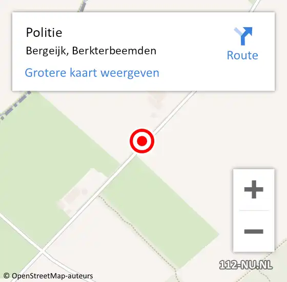 Locatie op kaart van de 112 melding: Politie Bergeijk, Berkterbeemden op 24 juni 2021 12:10