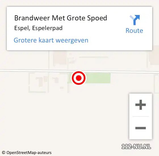 Locatie op kaart van de 112 melding: Brandweer Met Grote Spoed Naar Espel, Espelerpad op 24 juni 2021 13:32