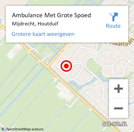 Locatie op kaart van de 112 melding: Ambulance Met Grote Spoed Naar Mijdrecht, Houtduif op 24 juni 2021 13:33