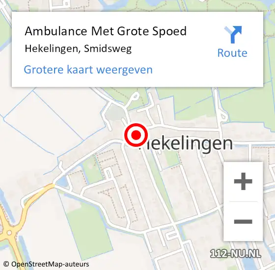 Locatie op kaart van de 112 melding: Ambulance Met Grote Spoed Naar Hekelingen, Smidsweg op 24 juni 2021 13:57