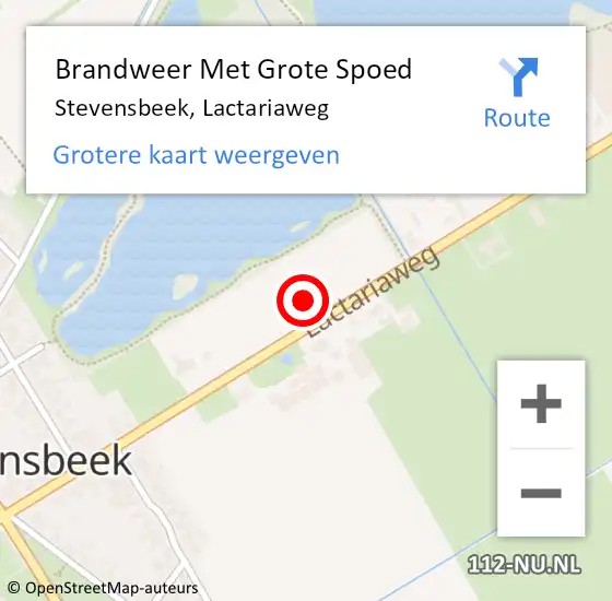 Locatie op kaart van de 112 melding: Brandweer Met Grote Spoed Naar Stevensbeek, Lactariaweg op 24 juni 2021 14:14