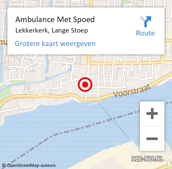 Locatie op kaart van de 112 melding: Ambulance Met Spoed Naar Lekkerkerk, Lange Stoep op 24 juni 2021 14:45