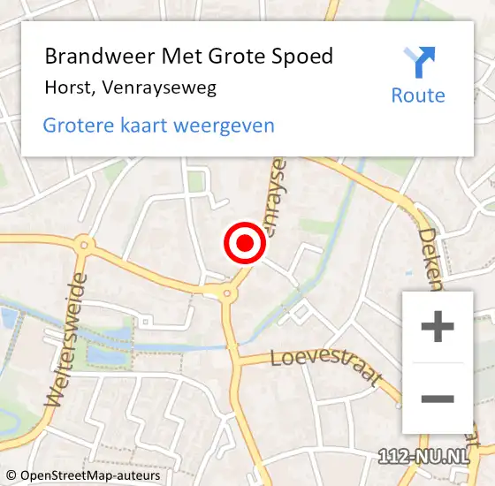 Locatie op kaart van de 112 melding: Brandweer Met Grote Spoed Naar Horst, Venrayseweg op 24 juni 2021 14:57