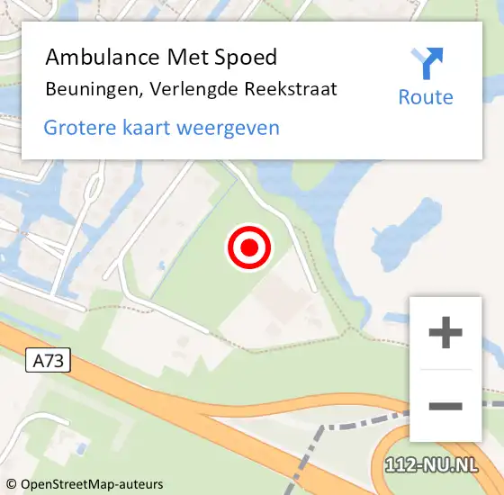 Locatie op kaart van de 112 melding: Ambulance Met Spoed Naar Beuningen, Verlengde Reekstraat op 24 juni 2021 15:08