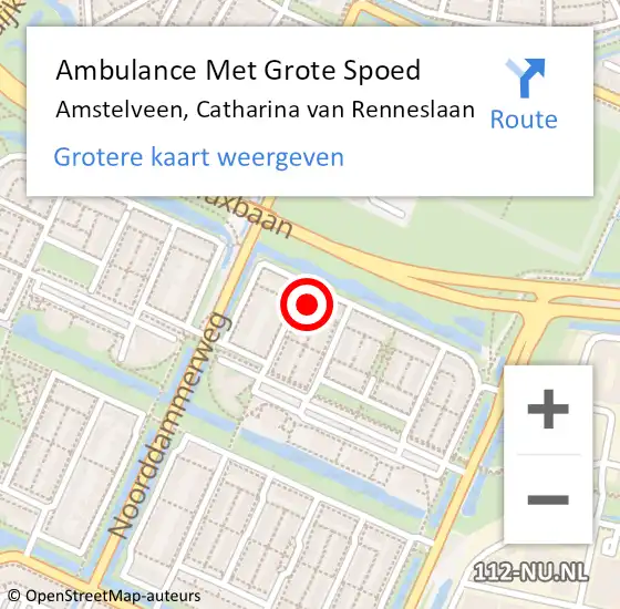 Locatie op kaart van de 112 melding: Ambulance Met Grote Spoed Naar Amstelveen, Catharina van Renneslaan op 24 juni 2021 15:22