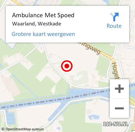Locatie op kaart van de 112 melding: Ambulance Met Spoed Naar Waarland, Westkade op 24 juni 2021 15:27