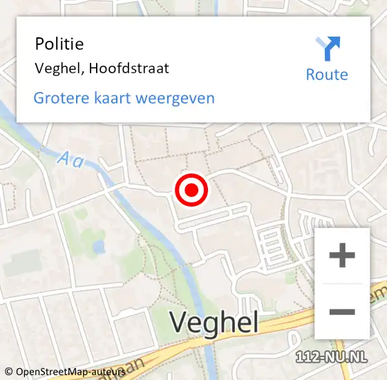 Locatie op kaart van de 112 melding: Politie Veghel, Hoofdstraat op 24 juni 2021 16:26