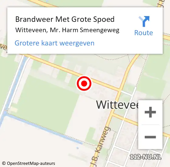Locatie op kaart van de 112 melding: Brandweer Met Grote Spoed Naar Witteveen, Mr. Harm Smeengeweg op 24 juni 2021 16:29