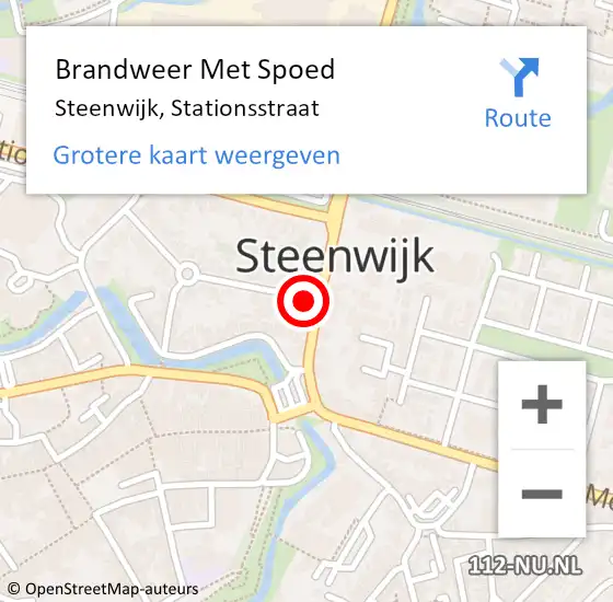 Locatie op kaart van de 112 melding: Brandweer Met Spoed Naar Steenwijk, Stationsstraat op 24 juni 2021 16:58