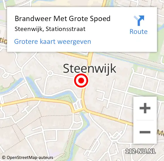 Locatie op kaart van de 112 melding: Brandweer Met Grote Spoed Naar Steenwijk, Stationsstraat op 24 juni 2021 17:00