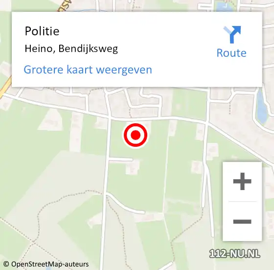 Locatie op kaart van de 112 melding: Politie Heino, Bendijksweg op 24 juni 2021 17:18