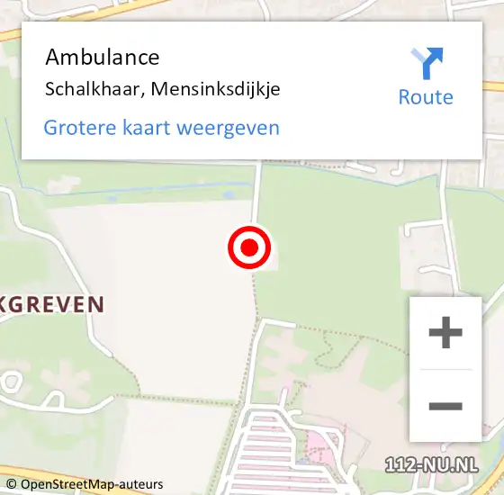 Locatie op kaart van de 112 melding: Ambulance Schalkhaar, Mensinksdijkje op 14 juni 2014 09:30