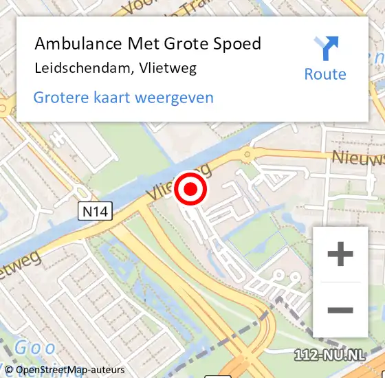 Locatie op kaart van de 112 melding: Ambulance Met Grote Spoed Naar Leidschendam, Vlietweg op 24 juni 2021 17:45
