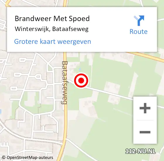 Locatie op kaart van de 112 melding: Brandweer Met Spoed Naar Winterswijk, Bataafseweg op 24 juni 2021 18:24