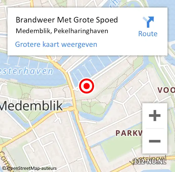 Locatie op kaart van de 112 melding: Brandweer Met Grote Spoed Naar Medemblik, Pekelharinghaven op 24 juni 2021 18:27