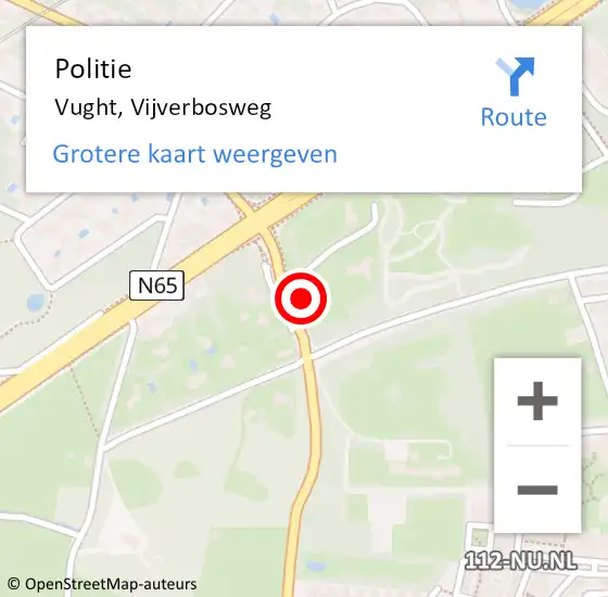 Locatie op kaart van de 112 melding: Politie Vught, Vijverbosweg op 24 juni 2021 18:28