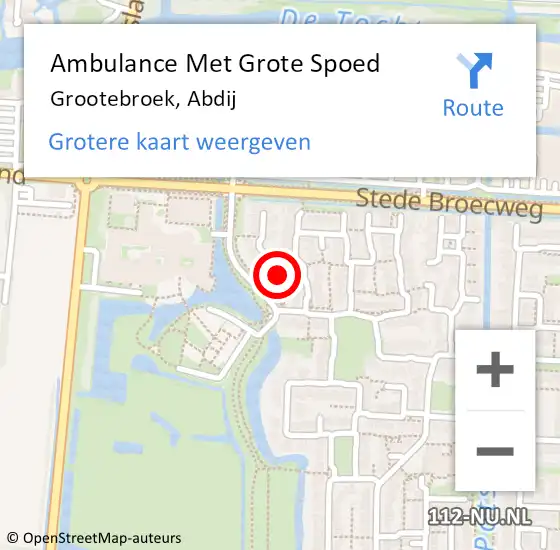 Locatie op kaart van de 112 melding: Ambulance Met Grote Spoed Naar Grootebroek, Abdij op 24 juni 2021 18:54