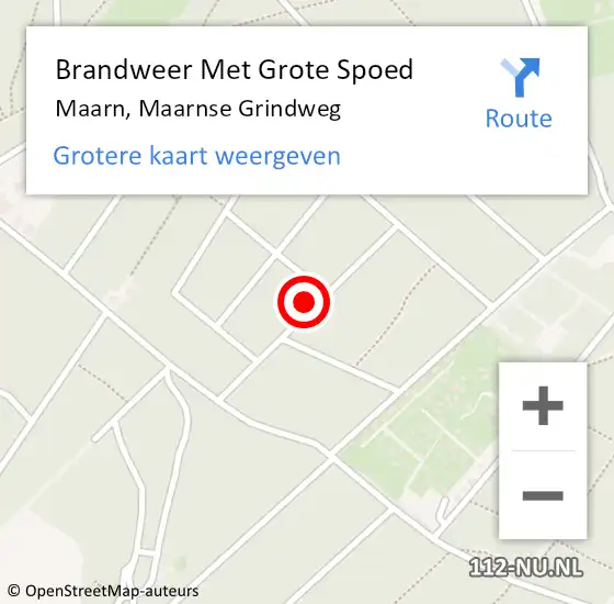 Locatie op kaart van de 112 melding: Brandweer Met Grote Spoed Naar Maarn, Maarnse Grindweg op 24 juni 2021 18:58