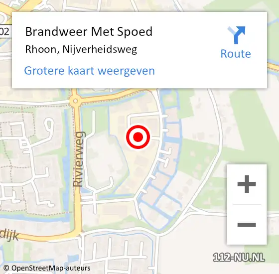 Locatie op kaart van de 112 melding: Brandweer Met Spoed Naar Rhoon, Nijverheidsweg op 24 juni 2021 19:05