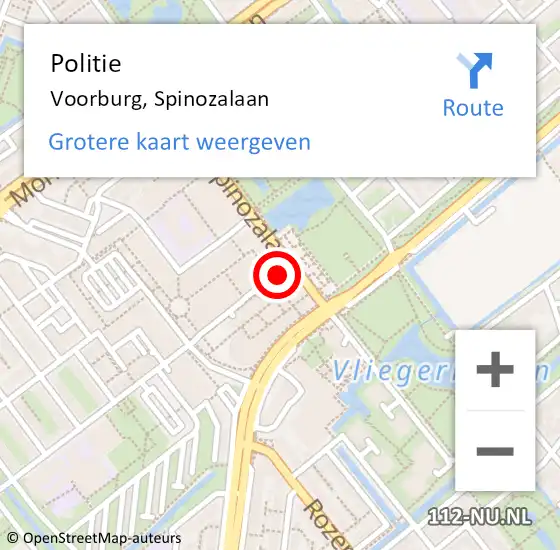 Locatie op kaart van de 112 melding: Politie Voorburg, Spinozalaan op 24 juni 2021 19:15