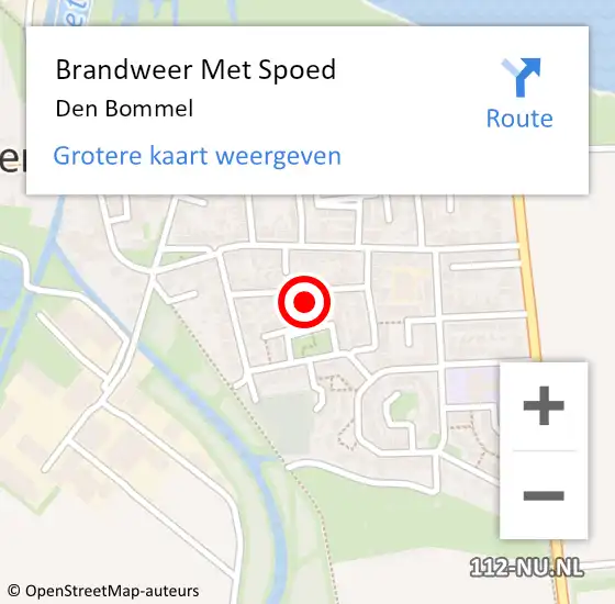 Locatie op kaart van de 112 melding: Brandweer Met Spoed Naar Den Bommel op 24 juni 2021 20:02