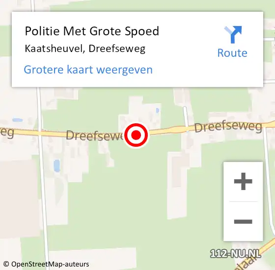 Locatie op kaart van de 112 melding: Politie Met Grote Spoed Naar Kaatsheuvel, Dreefseweg op 24 juni 2021 20:08