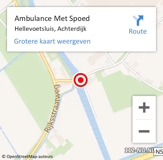 Locatie op kaart van de 112 melding: Ambulance Met Spoed Naar Hellevoetsluis, Achterdijk op 24 juni 2021 20:18