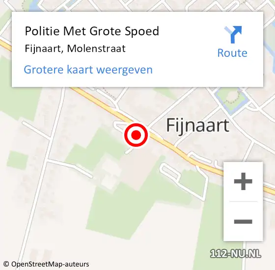 Locatie op kaart van de 112 melding: Politie Met Grote Spoed Naar Fijnaart, Molenstraat op 24 juni 2021 20:34