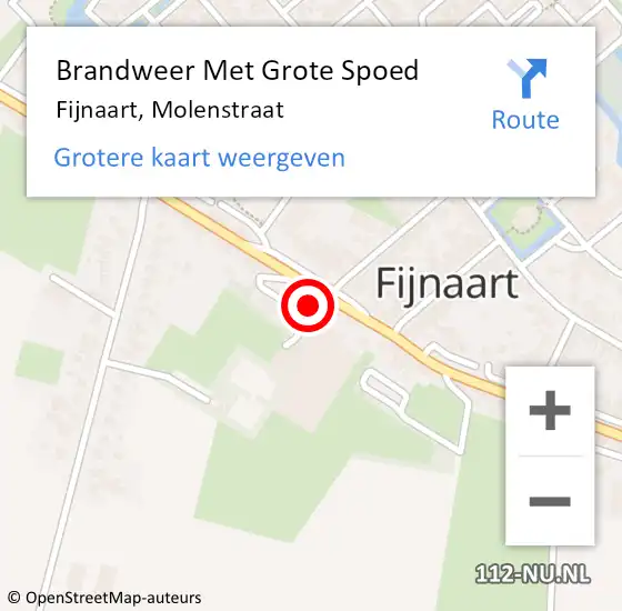 Locatie op kaart van de 112 melding: Brandweer Met Grote Spoed Naar Fijnaart, Molenstraat op 24 juni 2021 20:35