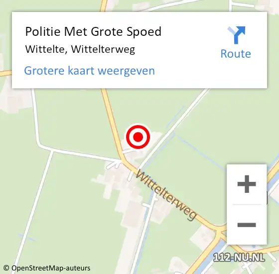 Locatie op kaart van de 112 melding: Politie Met Grote Spoed Naar Wittelte, Wittelterweg op 24 juni 2021 20:38