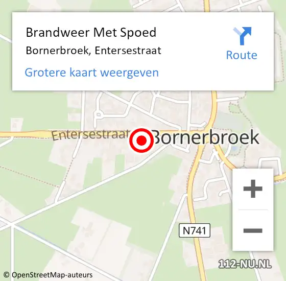 Locatie op kaart van de 112 melding: Brandweer Met Spoed Naar Bornerbroek, Entersestraat op 24 juni 2021 20:48