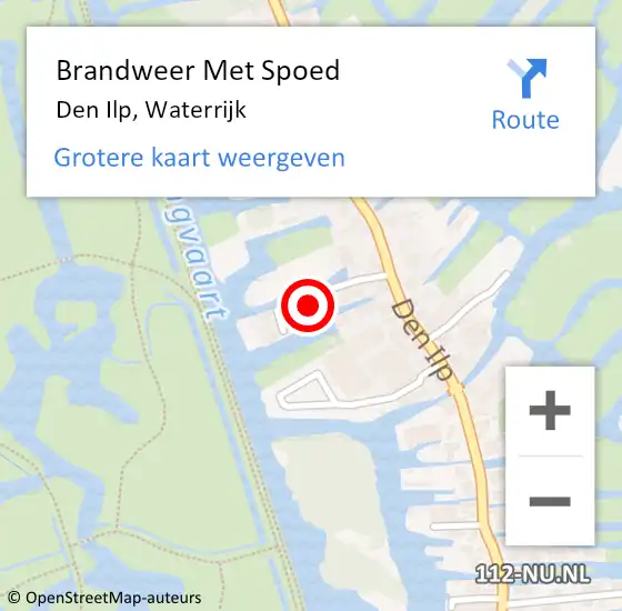 Locatie op kaart van de 112 melding: Brandweer Met Spoed Naar Den Ilp, Waterrijk op 24 juni 2021 20:51
