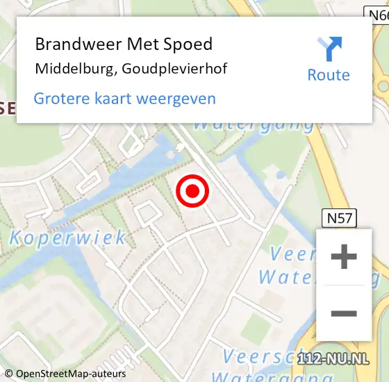 Locatie op kaart van de 112 melding: Brandweer Met Spoed Naar Middelburg, Goudplevierhof op 24 juni 2021 22:01