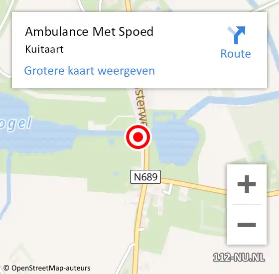 Locatie op kaart van de 112 melding: Ambulance Met Spoed Naar Kuitaart op 24 juni 2021 23:29