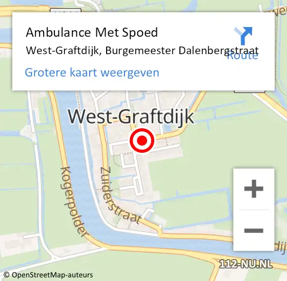 Locatie op kaart van de 112 melding: Ambulance Met Spoed Naar West-Graftdijk, Burgemeester Dalenbergstraat op 24 juni 2021 23:40