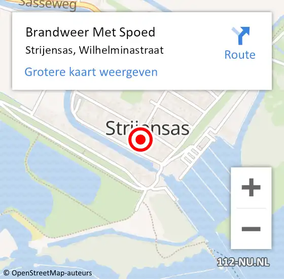 Locatie op kaart van de 112 melding: Brandweer Met Spoed Naar Strijensas, Wilhelminastraat op 24 juni 2021 23:40