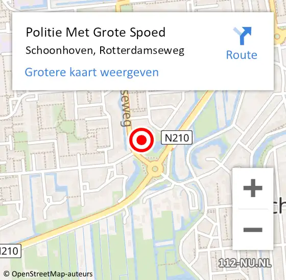 Locatie op kaart van de 112 melding: Politie Met Grote Spoed Naar Schoonhoven, Rotterdamseweg op 24 juni 2021 23:46