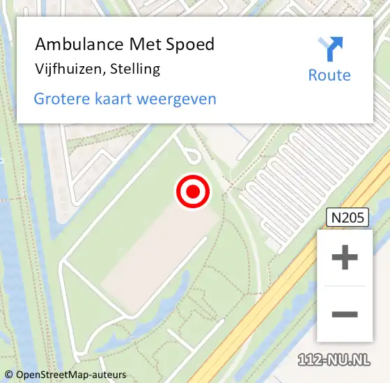 Locatie op kaart van de 112 melding: Ambulance Met Spoed Naar Vijfhuizen, Floriadepark op 24 juni 2021 23:47